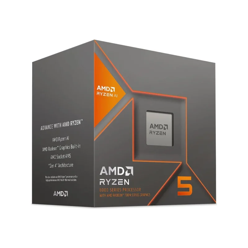 AMD Ryzen 5 8600G 6-cores 12-threads 3.2 GHz (Up to 3.8 GHz) Phoenix Socket AM4 Desktop Processor with integrated Radeon RX Vega Graphics