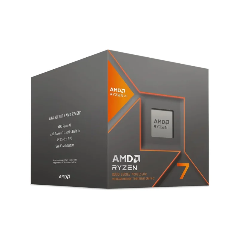 AMD Ryzen 7 8700G 8-cores 16-threads 3.0 GHz (Up to 3.4 GHz) Phoenix Socket AM5 Desktop Processor with integrated Radeon RX Vega M Graphics