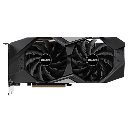 GIGABYTE GeForce RTX 2060 WINDFORCE OC 12GB in a direct front view, showcasing the WINDFORCE 2X dual-fan cooler.