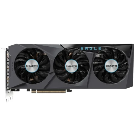 GIGABYTE GeForce RTX 3070 EAGLE 8GB in a direct front view, showcasing the WINDFORCE 3X triple-fan cooler.