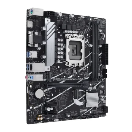 Side profile of the ASUS PRIME B760M-K D4 motherboard.