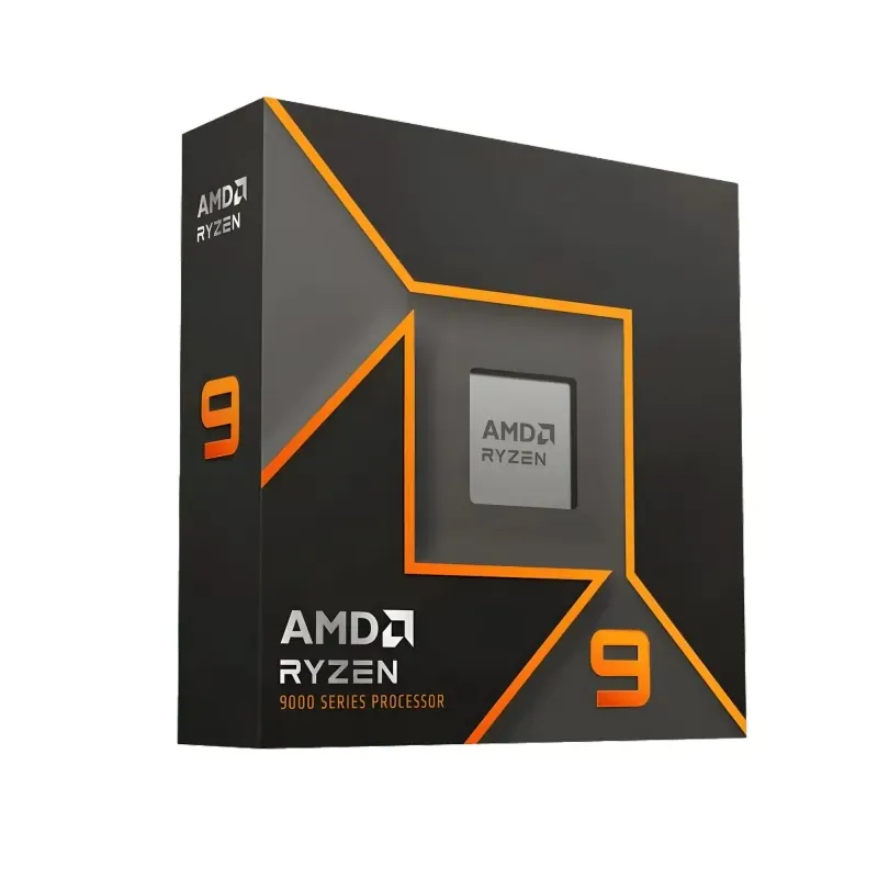 Packaging of the enthusiast-grade AMD Ryzen 9 9900X3D, emphasizing 3D V-Cache technology.