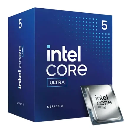 The Intel Core Ultra 5 225F desktop processor box and CPU together.