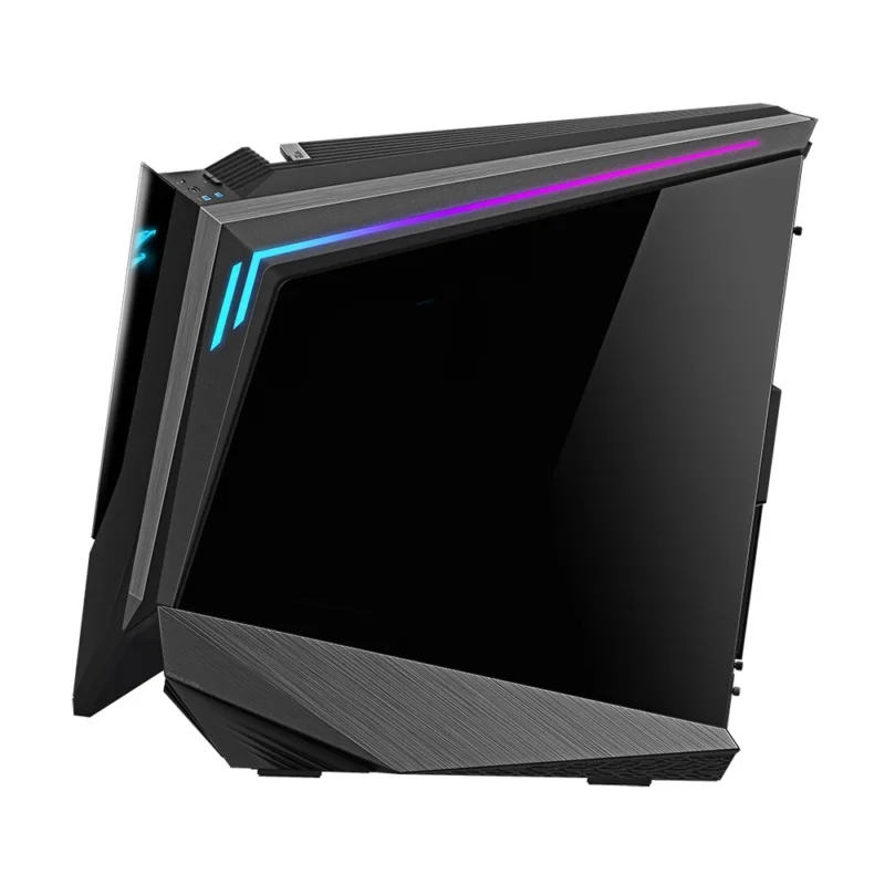 The cable management side of the GIGABYTE AORUS C700 GLASS PC case, direct view.