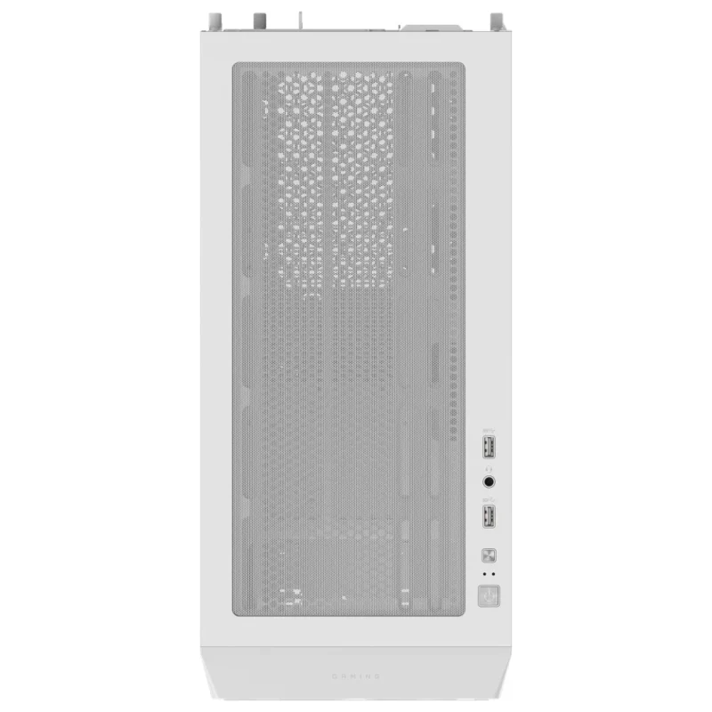 Direct top-down view of the GIGABYTE C102 GLASS ICE PC case.