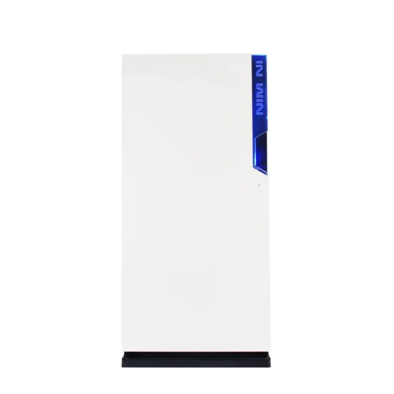 Direct front view of the InWin 101 RGB PC case with its luminous front panel.