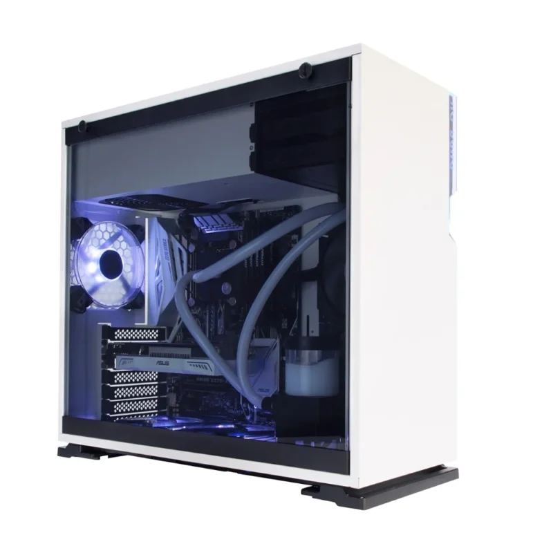 A hero shot of the white InWin 101 RGB Mid Tower PC Case on a clean background.