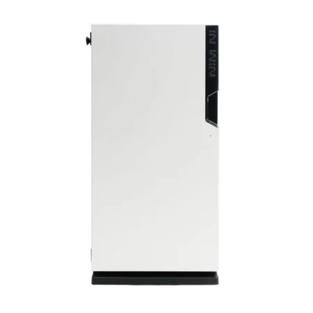 Direct front view of the InWin 101C RGB PC case with its radiant RGB front panel.