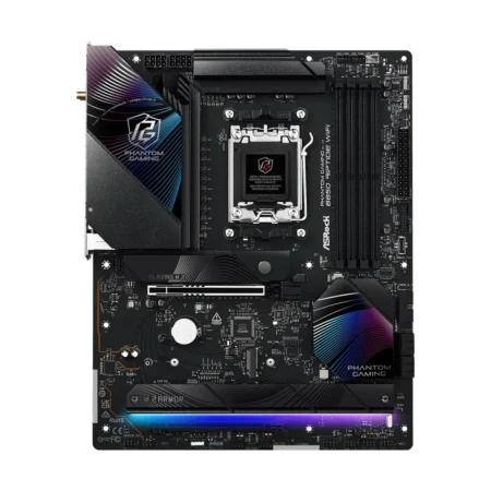 Full layout view of the ASRock B850 Riptide WiFi ATX board, showing all expansion slots and heatsink placements.