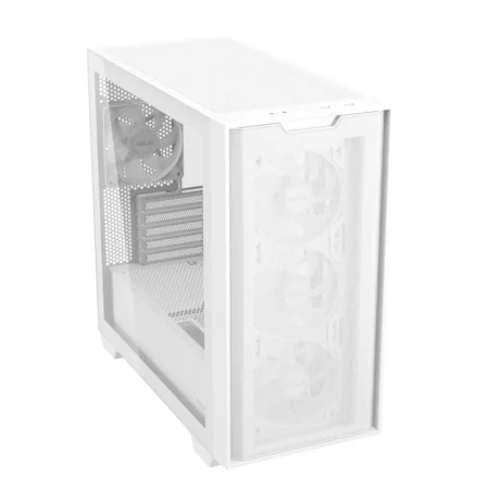Another front angle view of the ASUS A21 PLUS in White, at a sharper angle.