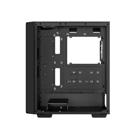 Direct side view of the DeepCool CC560 ARGB V2 with the cable management panel removed, revealing the cable routing space.