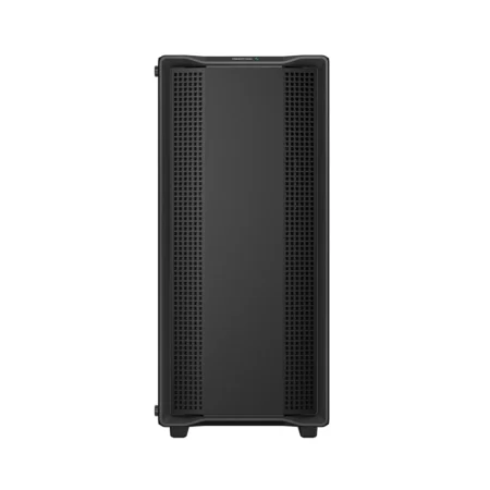 Direct front view of the DeepCool CC560 ARGB V2 PC case showing its airflow front panel and ARGB fans.