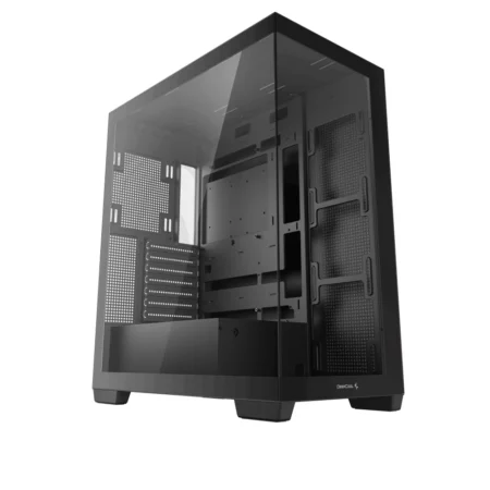Another front angle view of the DeepCool CG580 in Black, at a sharper angle.