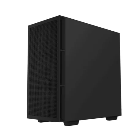 Angled view of the DeepCool CH560 DIGITAL showing the front and solid cable side panels.