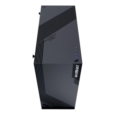 Direct front view of the InWin 103 PC case, with a slight upward angle showing the top panel.