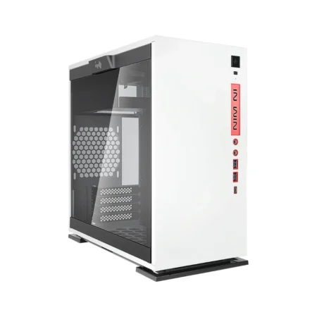 A hero shot of the white InWin 301C RGB Mini Tower PC Case on a clean background.
