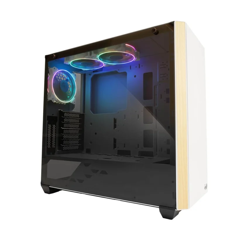 A hero shot of the white InWin 216 ARGB Mid Tower PC Case on a clean background.