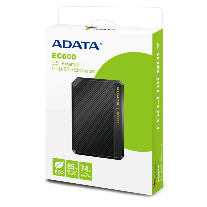 The official retail box for the ADATA EC600 Enclosure.