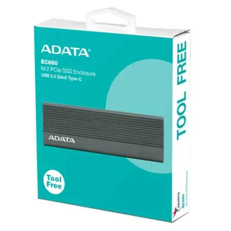 The official retail box for the ADATA EC680 Enclosure.
