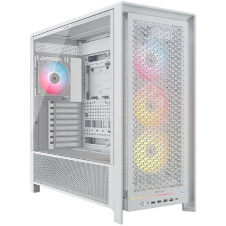 A hero shot of the white CORSAIR FRAME 5000D RS ARGB Mid Tower PC Case on a clean background.