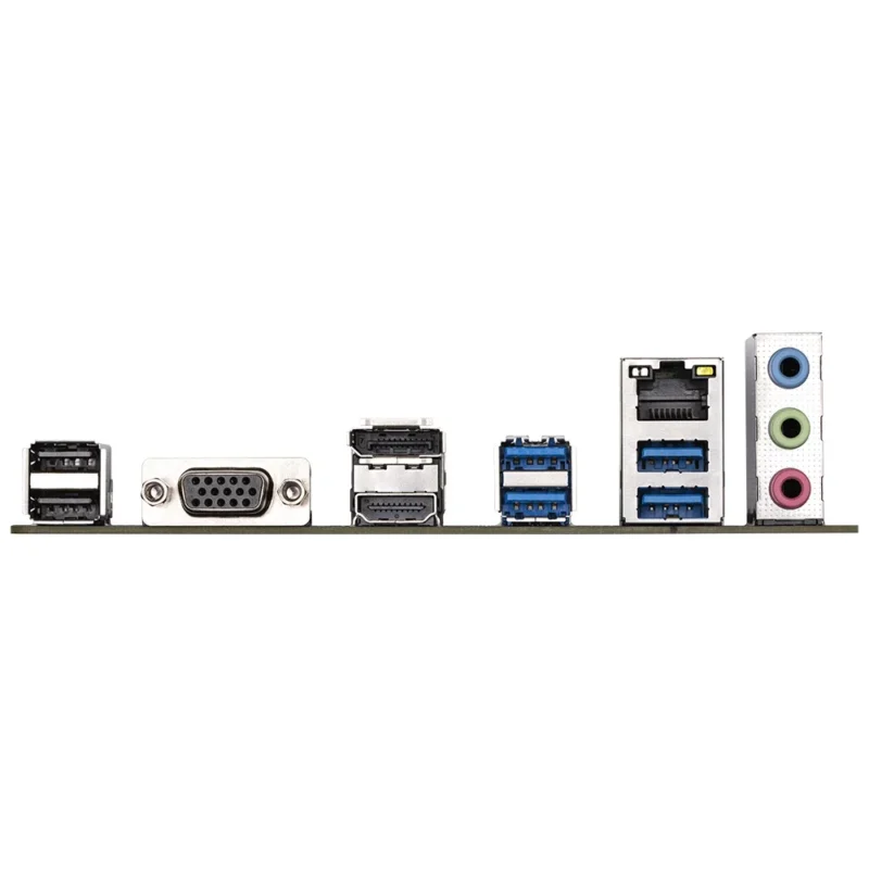 Rear I/O panel of the GIGABYTE B760M E featuring HDMI, DisplayPort, and D-Sub ports.