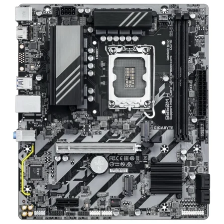Full layout of the GIGABYTE B860M H showing connector and slot locations.