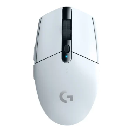 A straight top-down view of the Logitech G305 LIGHTSPEED gaming mouse, showing its shape and button layout.