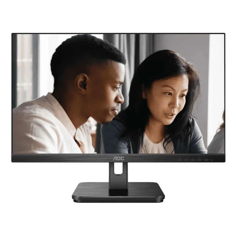 aoc-aoc-22e2hm-front-view Front view of the AOC 22E2HM monitor, showcasing its clear FHD screen and 3-sided frameless design.