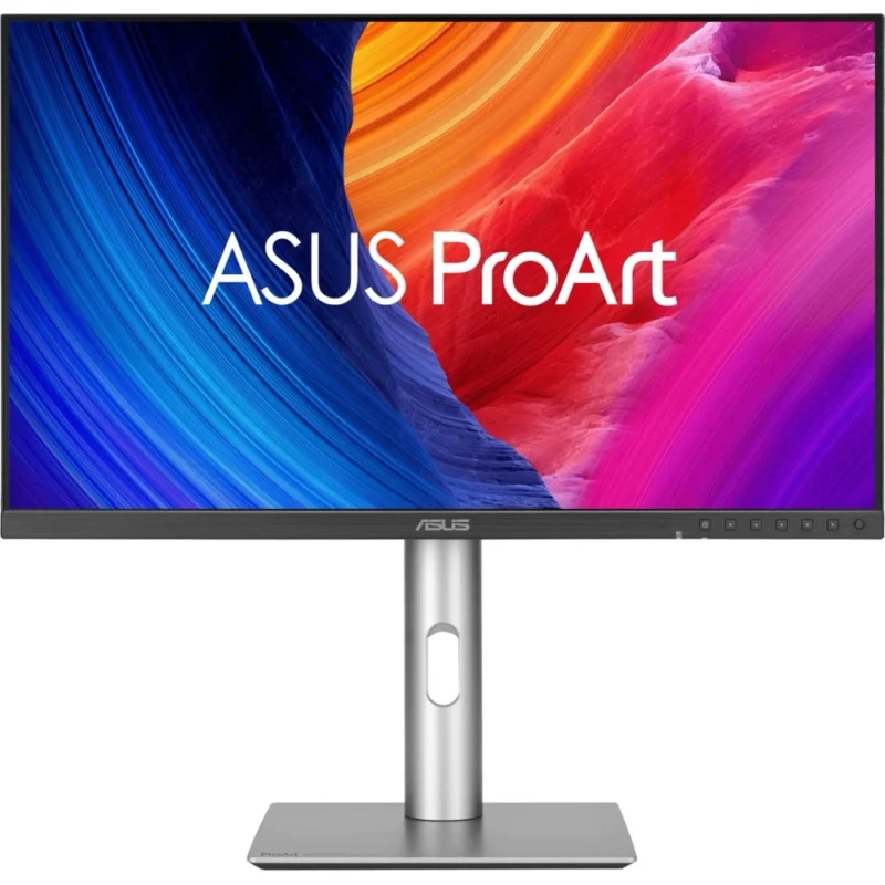 Front view of the ASUS ProArt PA32QCV monitor, showcasing its incredibly sharp 6K screen.