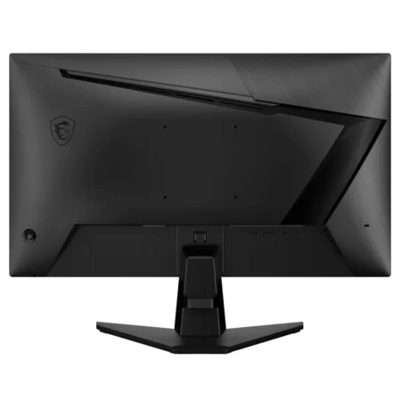Straight-on rear view of the MSI G255F, showing its design, MSI logo, and 100x100mm VESA mount points.