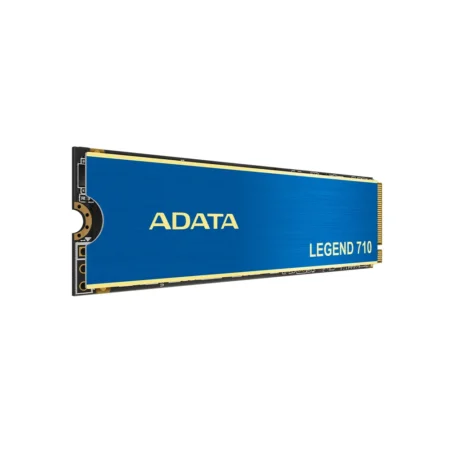 The ADATA LEGEND 710 1TB internal SSD standing upright on its side, angled to the left.