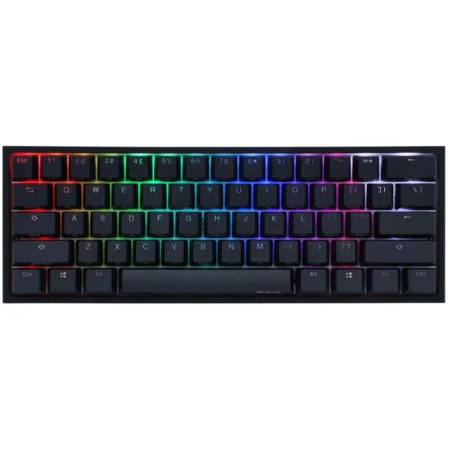 A straight top-down hero shot of the Ducky One 2 Pro Mini mechanical keyboard, showing the compact 60% layout.