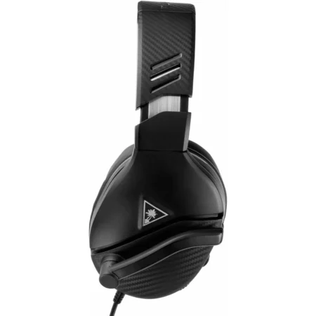 A direct side view of the left earcup of the Turtle Beach Recon 200, showing the omni-directional microphone in its muted position.