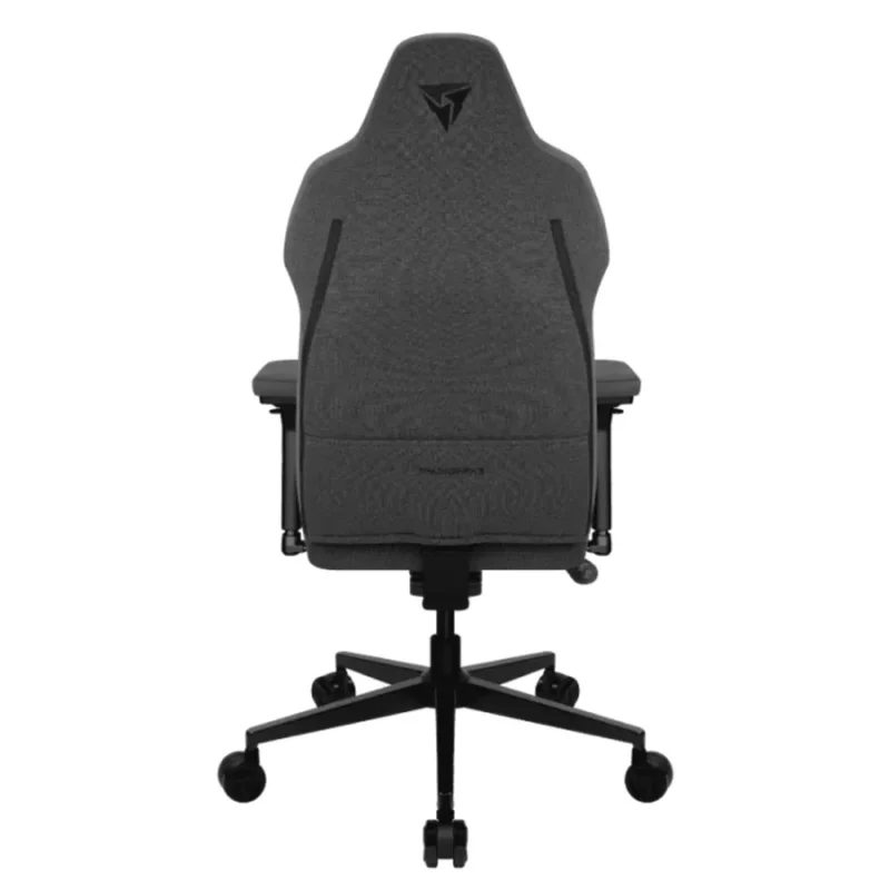 A picture of the back of the ThunderX3 CORE Smart chair, showcasing the convenient seatback storage pocket and structural steel support.