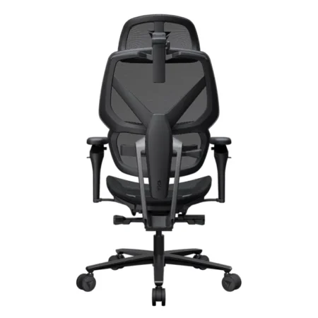 A picture of the back of the ThunderX3 Flex Pro chair, showcasing the sturdy aluminium and nylon Y-frame structure.