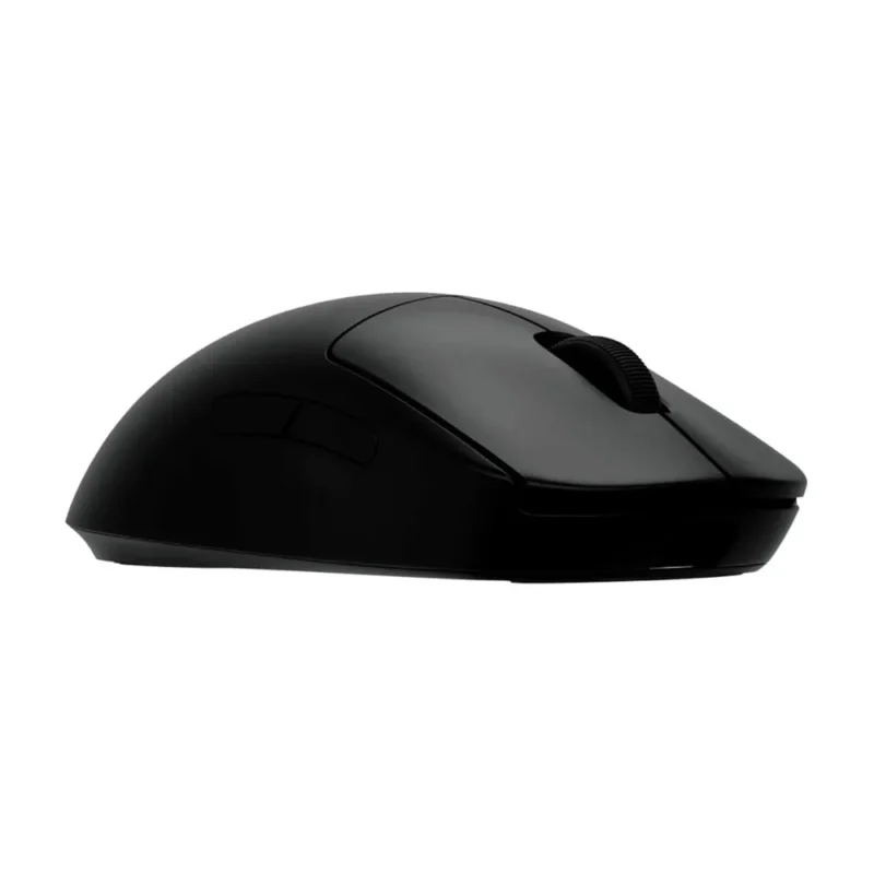 A straight-on view of the right side of the Logitech PRO 2 LIGHTSPEED, showing the right-side modular button covers installed for right-handed users.