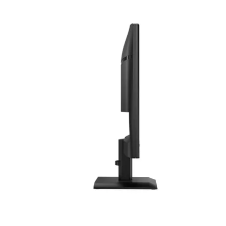Direct left side profile of the AOC 24E40L, detailing the flat panel's slimness and tilt adjustment range.