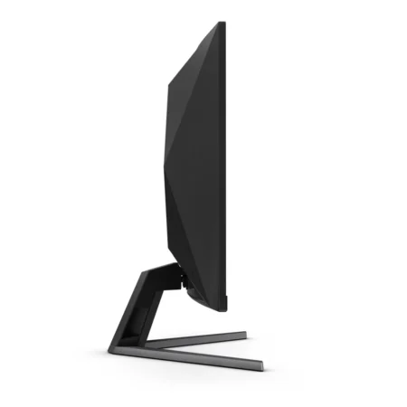 Direct left side profile of the AOC C32G42ZE, detailing the VA panel's curve depth and tilt adjustment range.