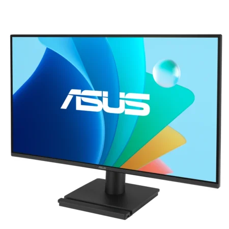 Right-angle perspective of the ASUS VA249HG 120Hz monitor, displaying its sleek home-office profile.