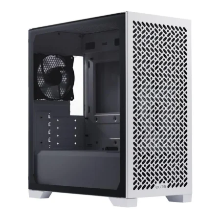 A hero shot of the white Cooler Master Elite 302 Mini Tower PC Case on a clean background.
