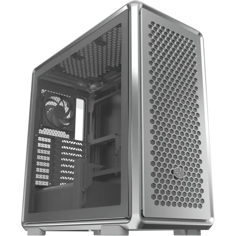 A hero shot of the silver Cooler Master MasterFrame 600 Open-Frame PC Case on a clean background.