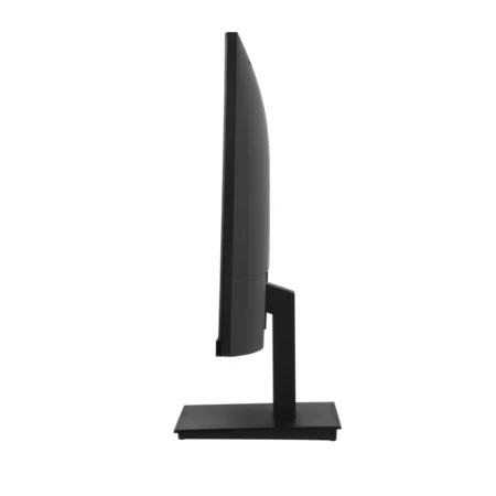 Direct left side profile of the Acer E241Y, detailing the flat panel's depth and ergonomic -5 to 15 degree tilt range.