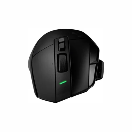 A direct front-on view of the Logitech G502 X PLUS wireless gaming mouse, focusing on the dual-mode scroll wheel and front USB-C charging port.
