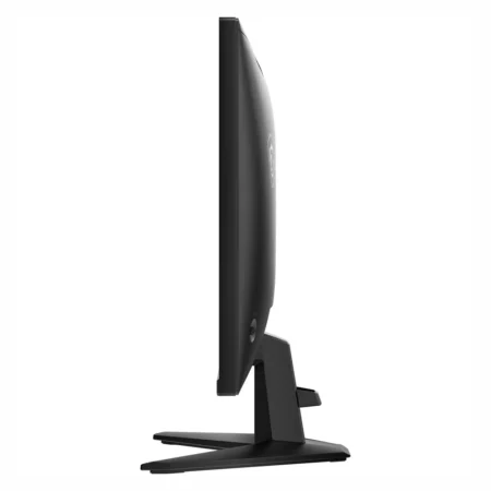 Side profile view highlighting the tilt angle range and slim profile of the MSI MAG 275F E20.