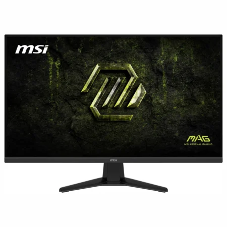 Direct front view of the MSI MAG 325QF E18V displaying high-contrast 3500:1 Rapid VA panel performance.