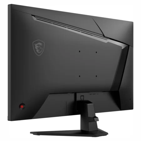 Rear perspective from the left side showing cooling ventilation slots on the MSI MAG 325QF E18V.