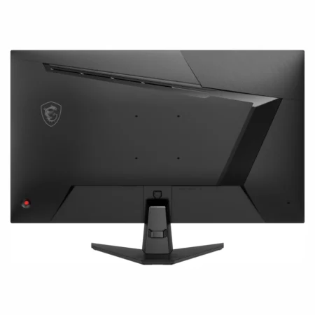 Back view of the MSI MAG 325QF E18V showing the rear casing pattern, joystick control, and 100x100 VESA mount.