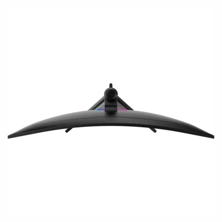 Top-down profile view displaying the 21:9 ultrawide 1500R curvature arc of the MSI MAG 342CQRF E20.