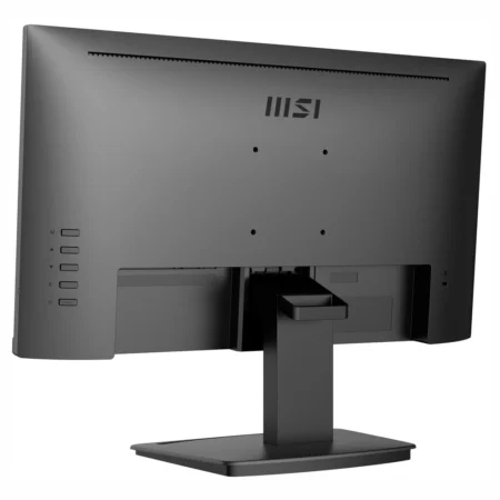 Rear perspective from the left side showing clean back styling on the MSI PRO MP223 E2.