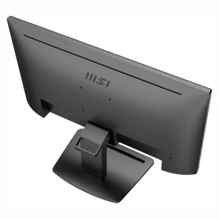 Top view of monitor as seen from above angle right: Top-right view displaying the rear casing structure of the MSI PRO MP223 E2.
